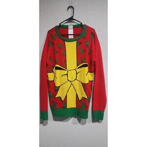 Forum Novelties All Wrapped Up Ugly Christmas Sweater Red Size L